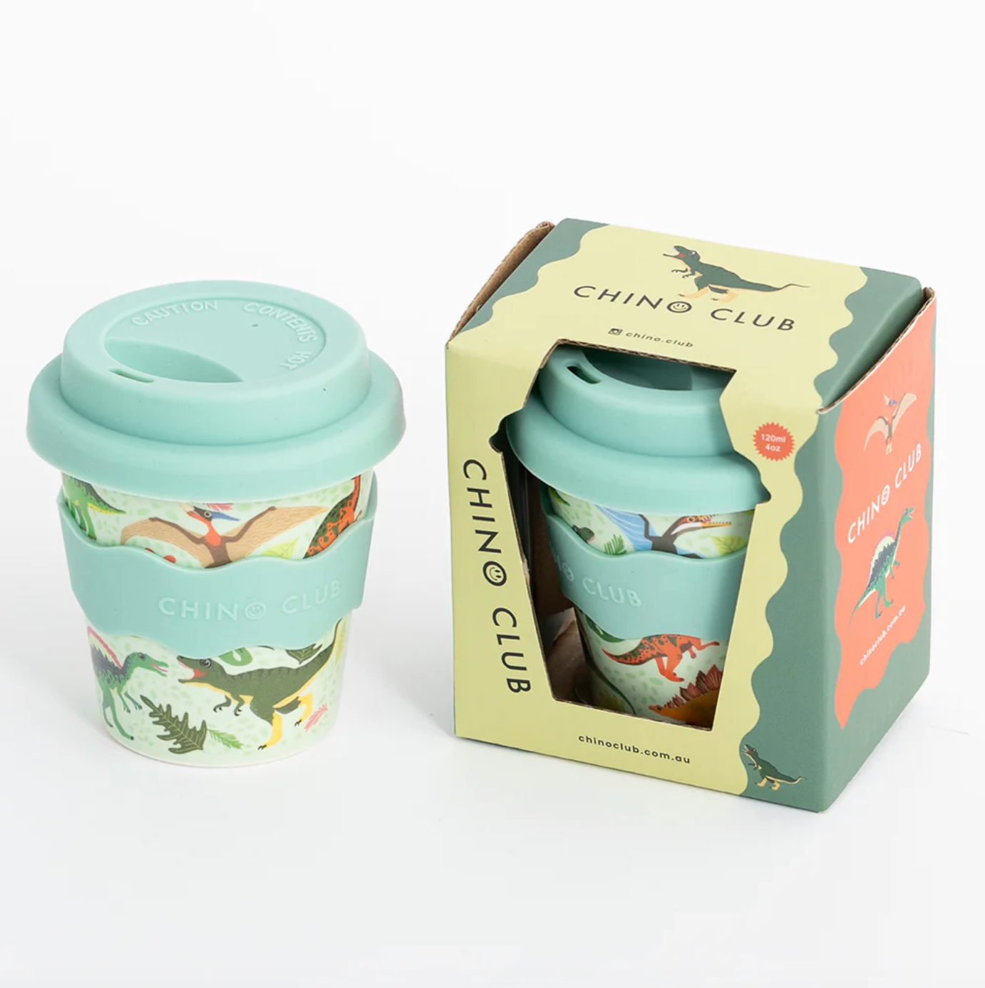 Babychino Cup 4oz - Green Dino