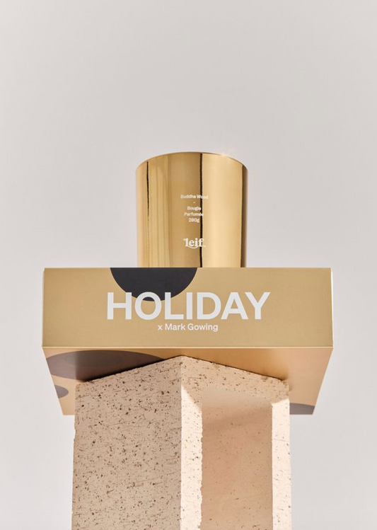 Limited Edition Holiday Buddha Wood Gold Candle 280g