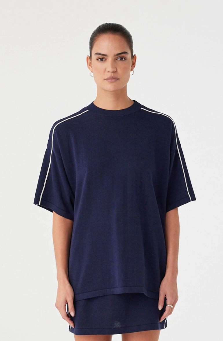 Pippa Oversized Tee - Navy