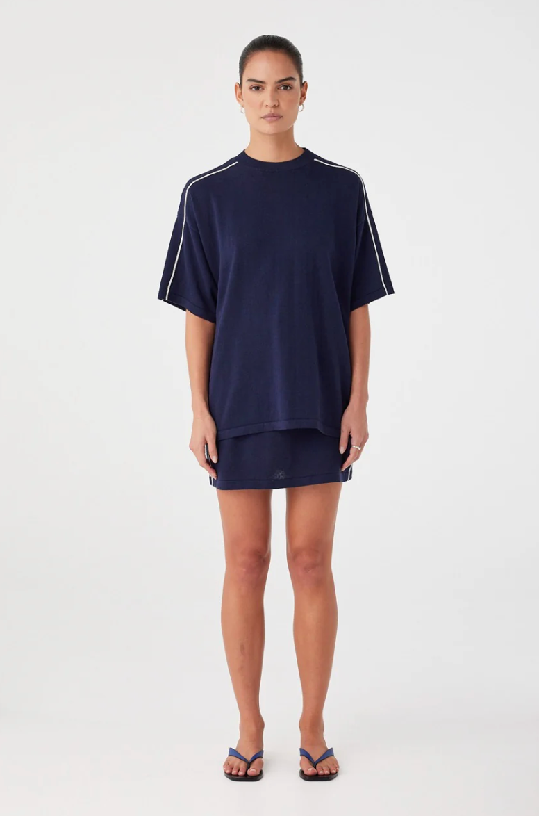 Pippa Oversized Tee - Navy