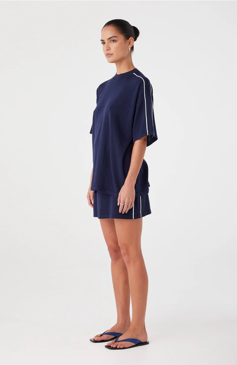 Pippa Oversized Tee - Navy