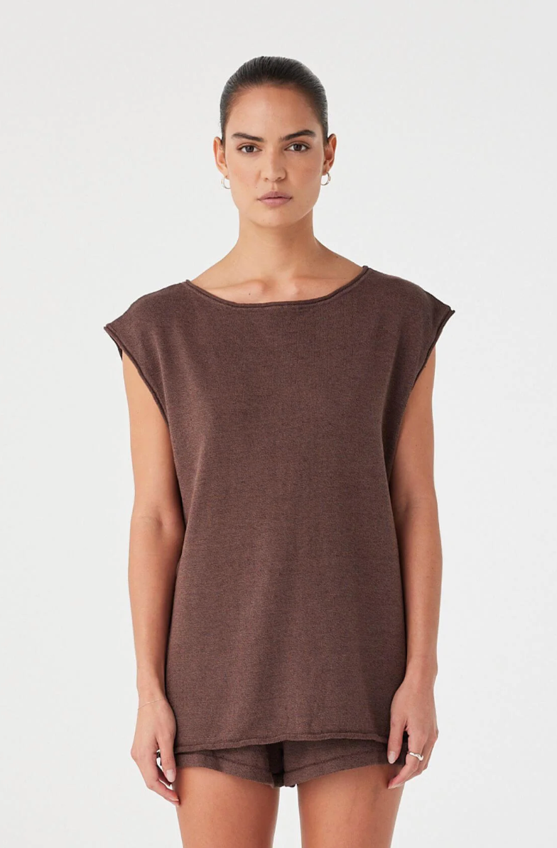 Poppy Tie Side Top - Espresso