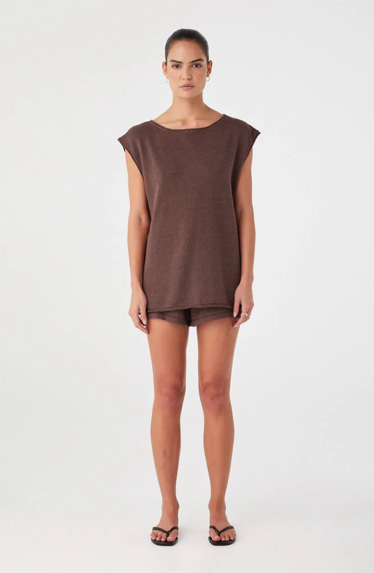 Poppy Tie Side Top - Espresso
