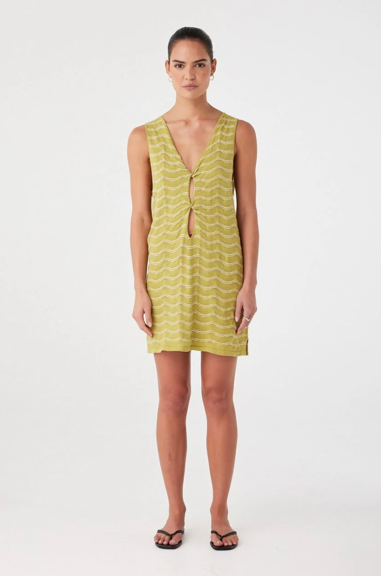 Onda Shift Dress - Matcha Wave