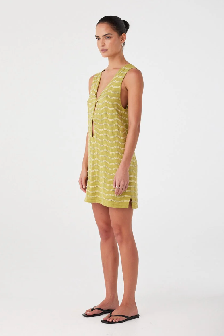 Onda Shift Dress - Matcha Wave