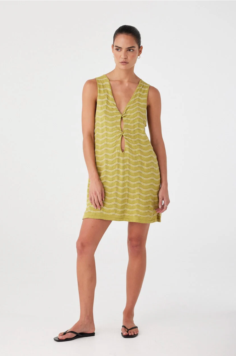 Onda Shift Dress - Matcha Wave