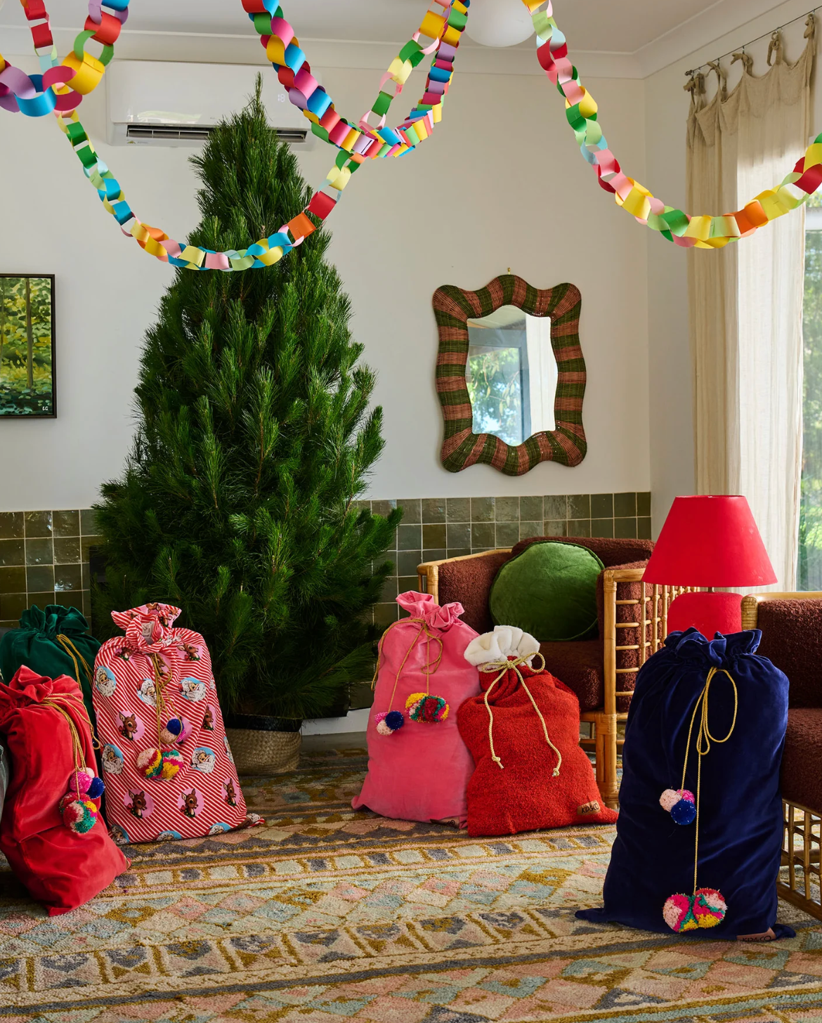 I Love Christmas Spot Velvet Santa Sack