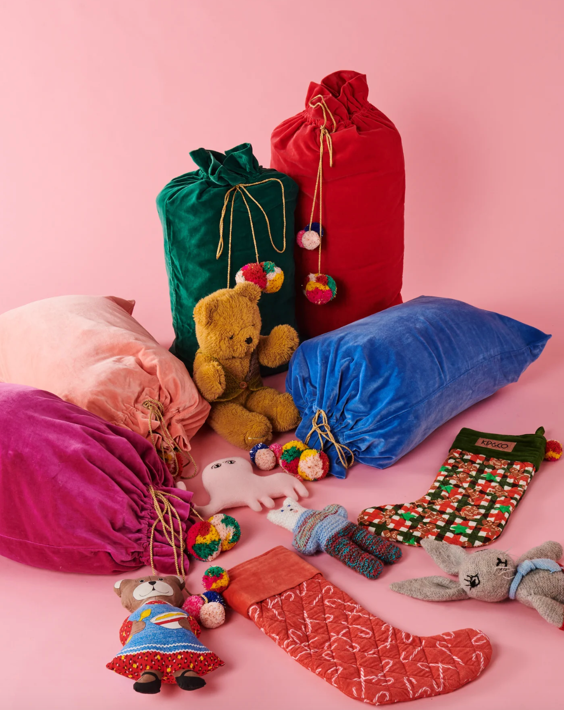 Jade Green Velvet Santa Sack