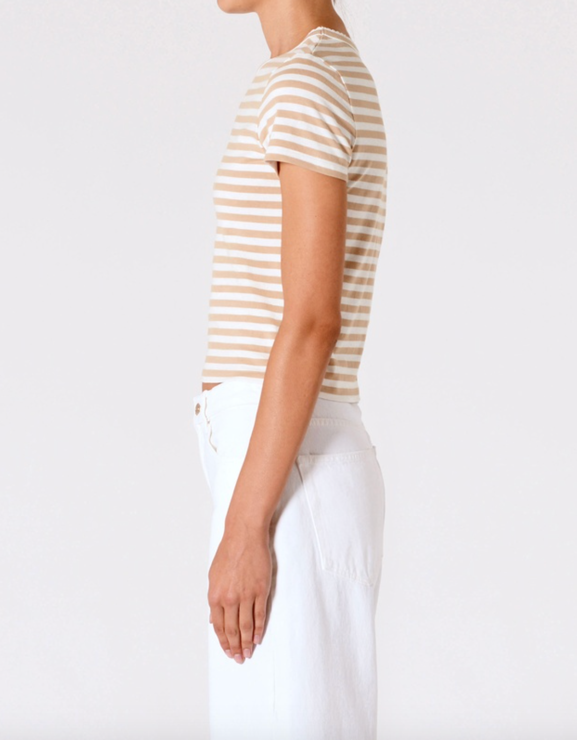 Classic Tee - Paros Stripe Taupe