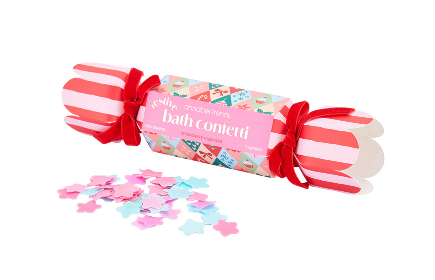 Christmas Festive Confetti Bon Bon - Strawberry Cupcake