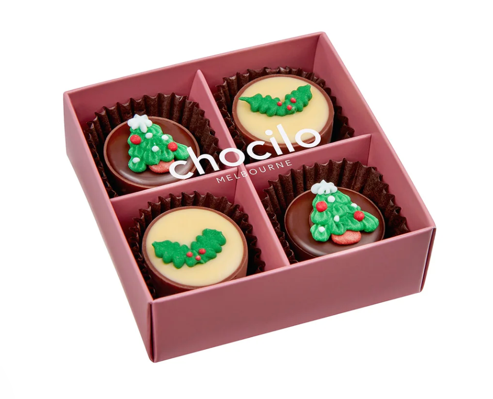 4 Pack Christmas Truffle Chocolate Assortment Gift Box - 50g