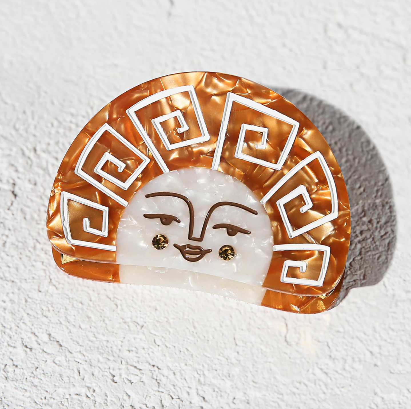 Gold Grecian Sun Hair Claw Clip