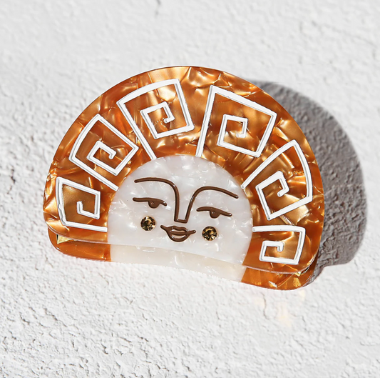Gold Grecian Sun Hair Claw Clip