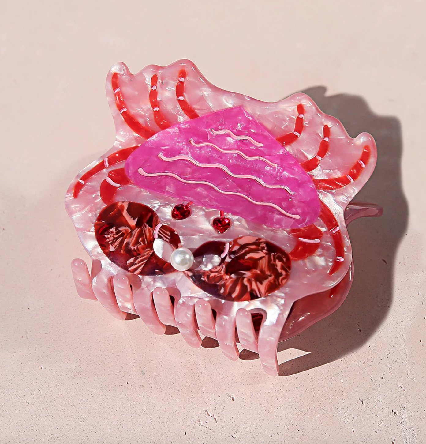 Ruby Crab Hair Claw Clip