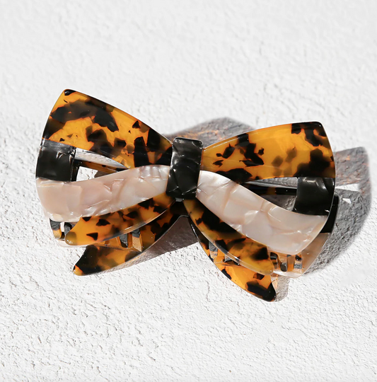 Tortoise Bow Hair Claw Clip