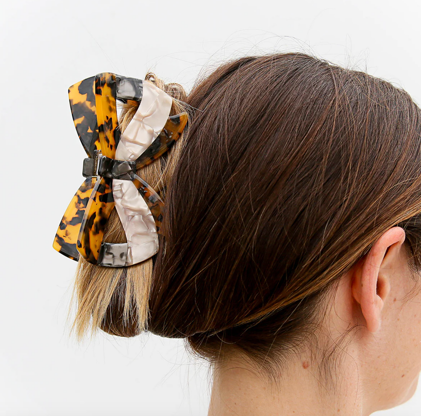 Tortoise Bow Hair Claw Clip