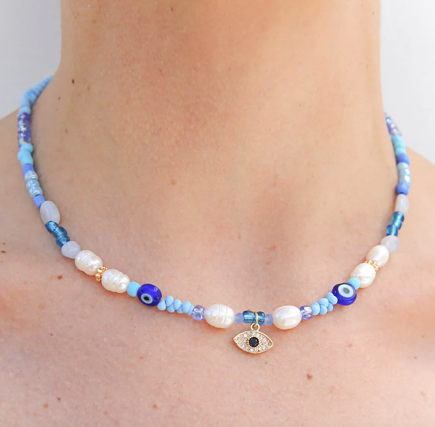 Evil Eye Blue Necklace