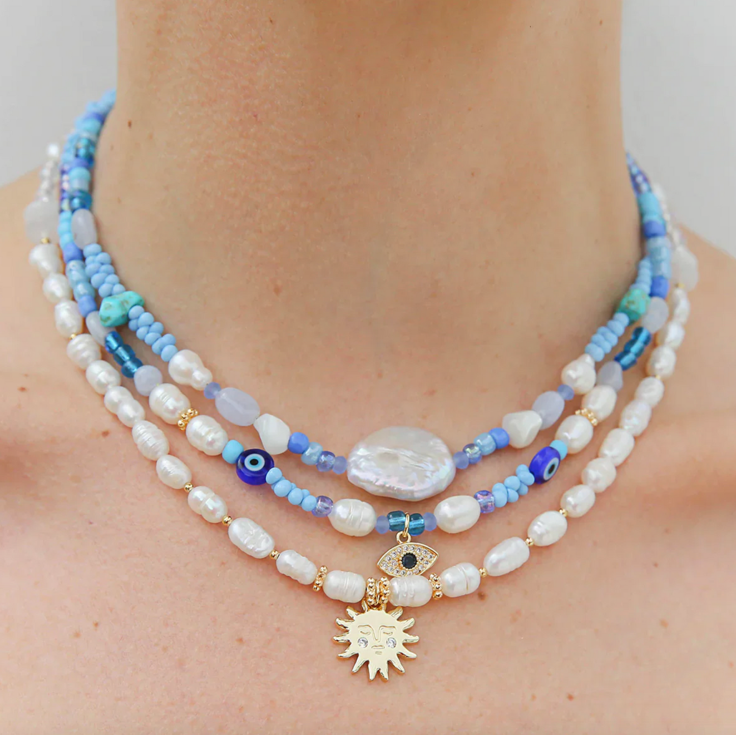 Evil Eye Blue Necklace