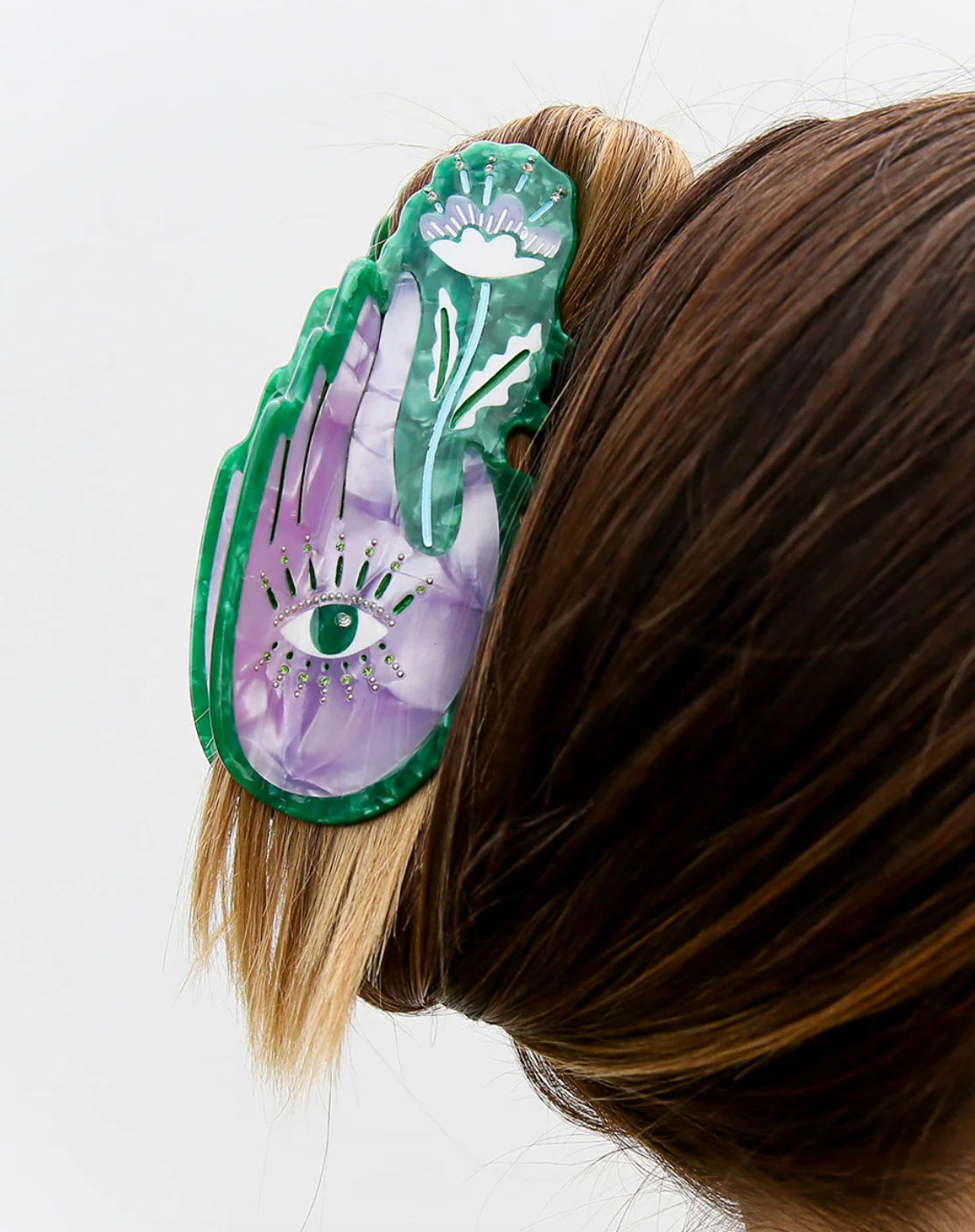 Emerald Palm Hair Claw Clip