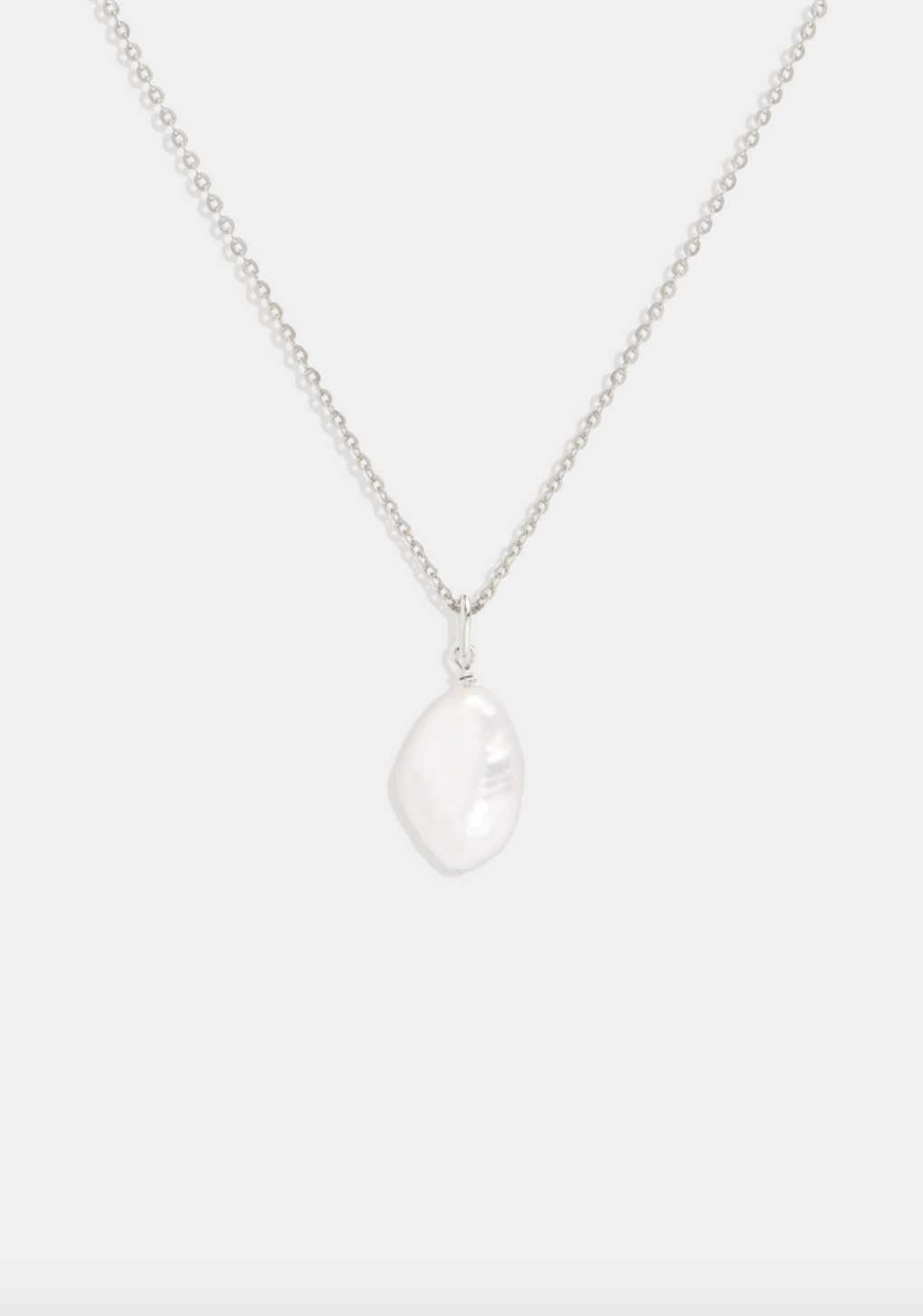 Keshi Pearl Necklace - Silver
