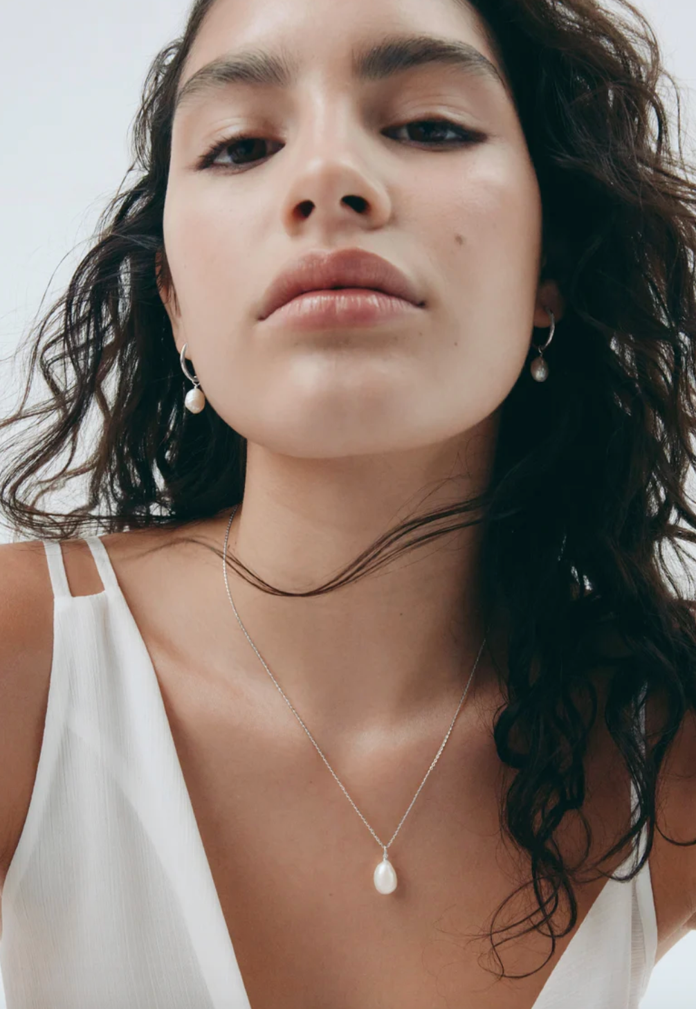 Keshi Pearl Necklace - Silver