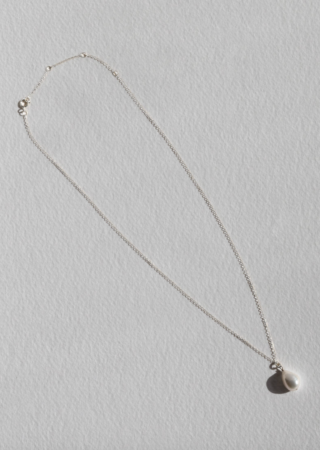 Keshi Pearl Necklace - Silver