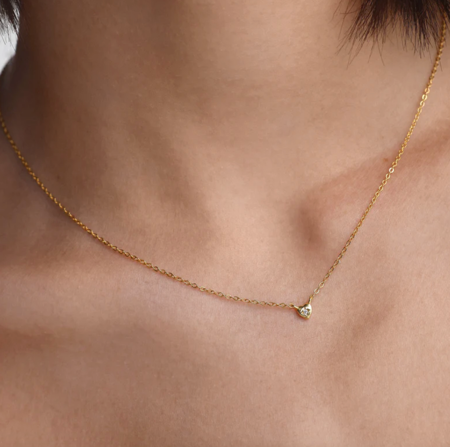 Mini Heart Necklace - Gold