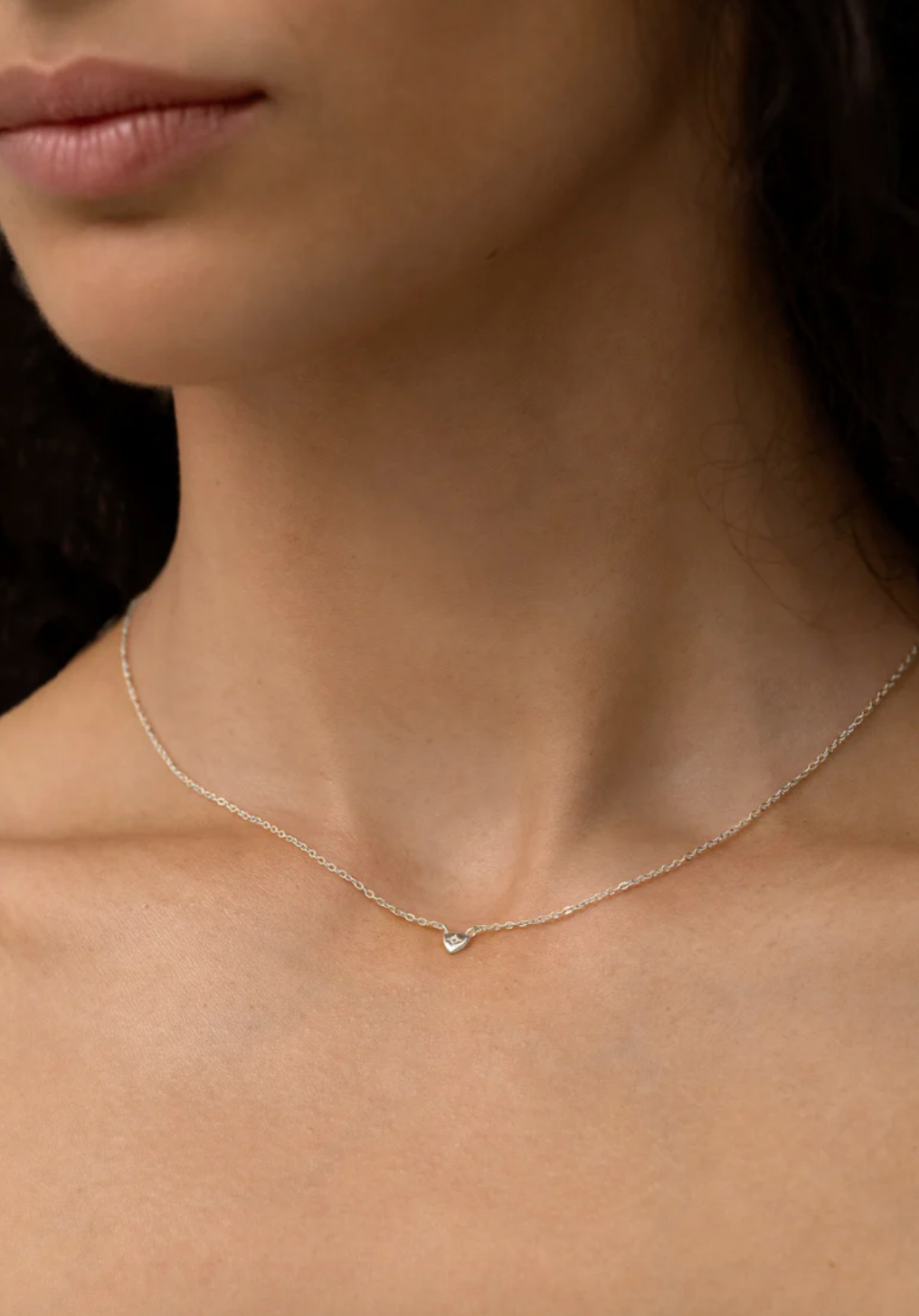 Mini Heart Necklace - Silver