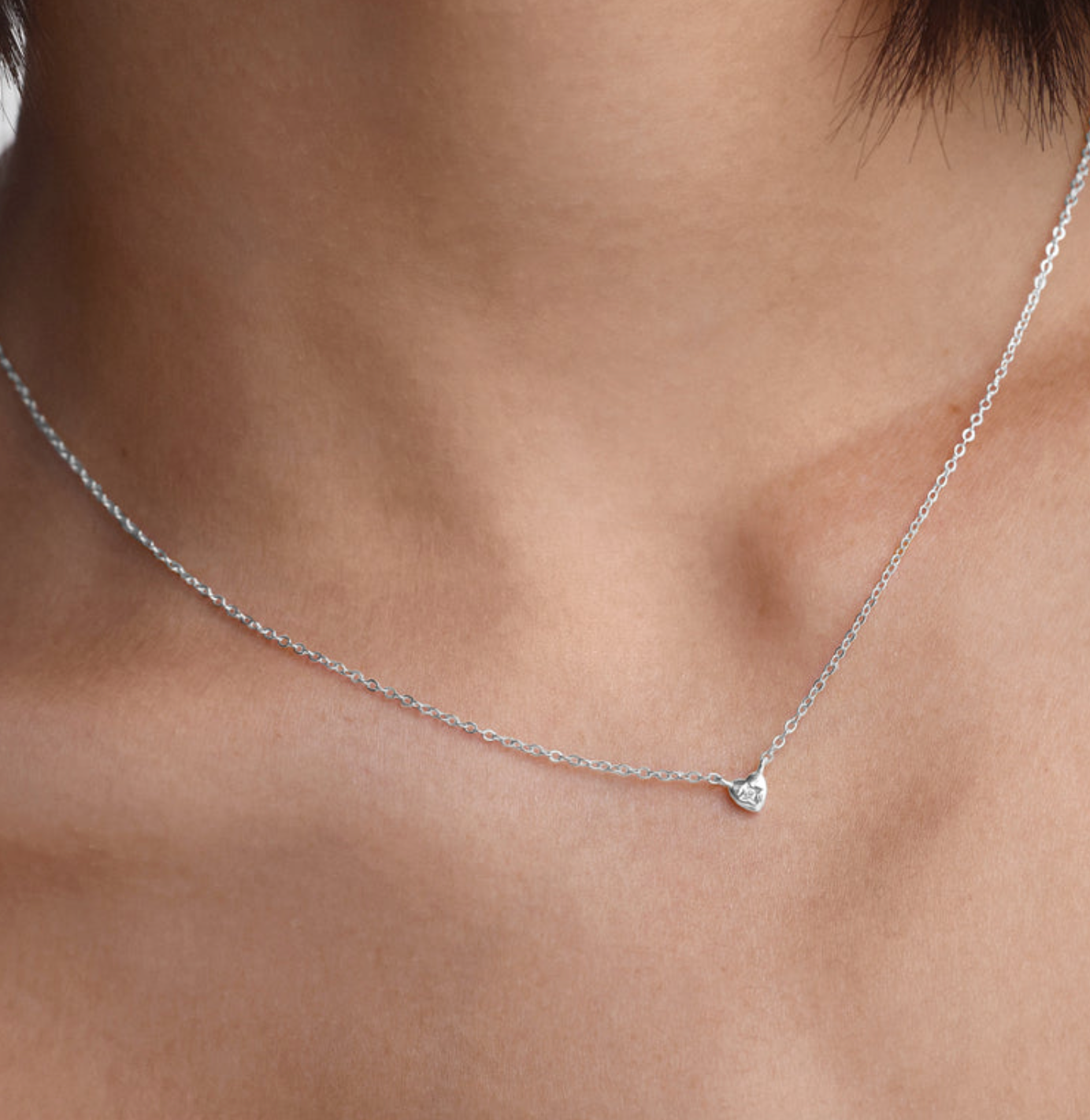 Mini Heart Necklace - Silver