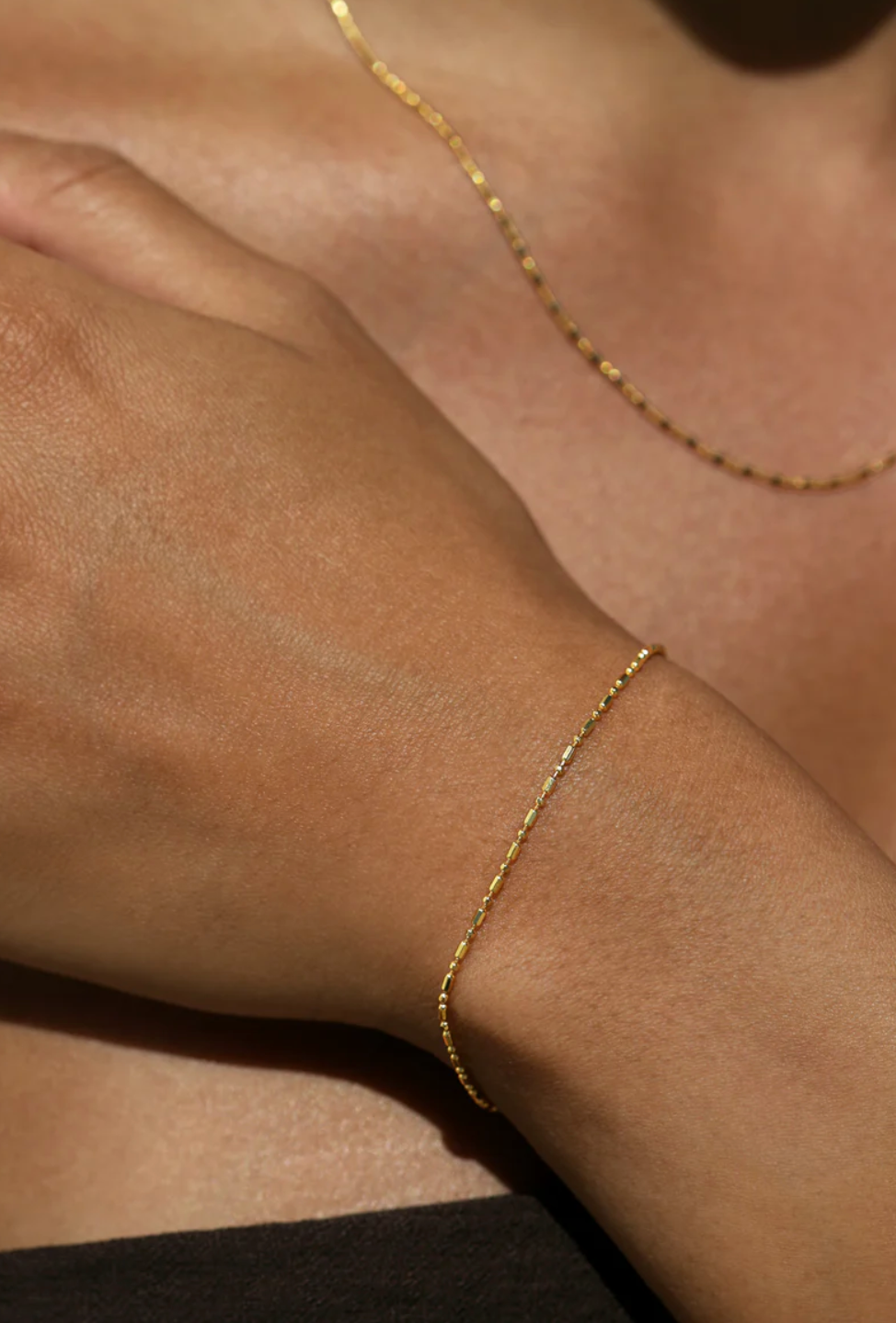 Dash Dot Chain Bracelet - Gold