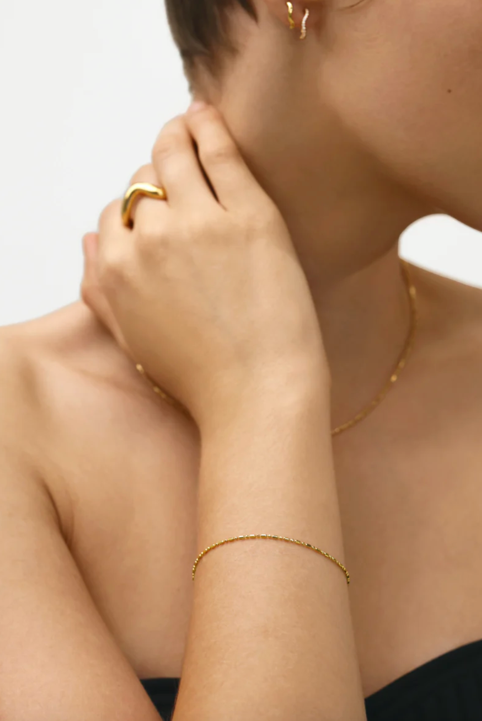 Dash Dot Chain Bracelet - Gold