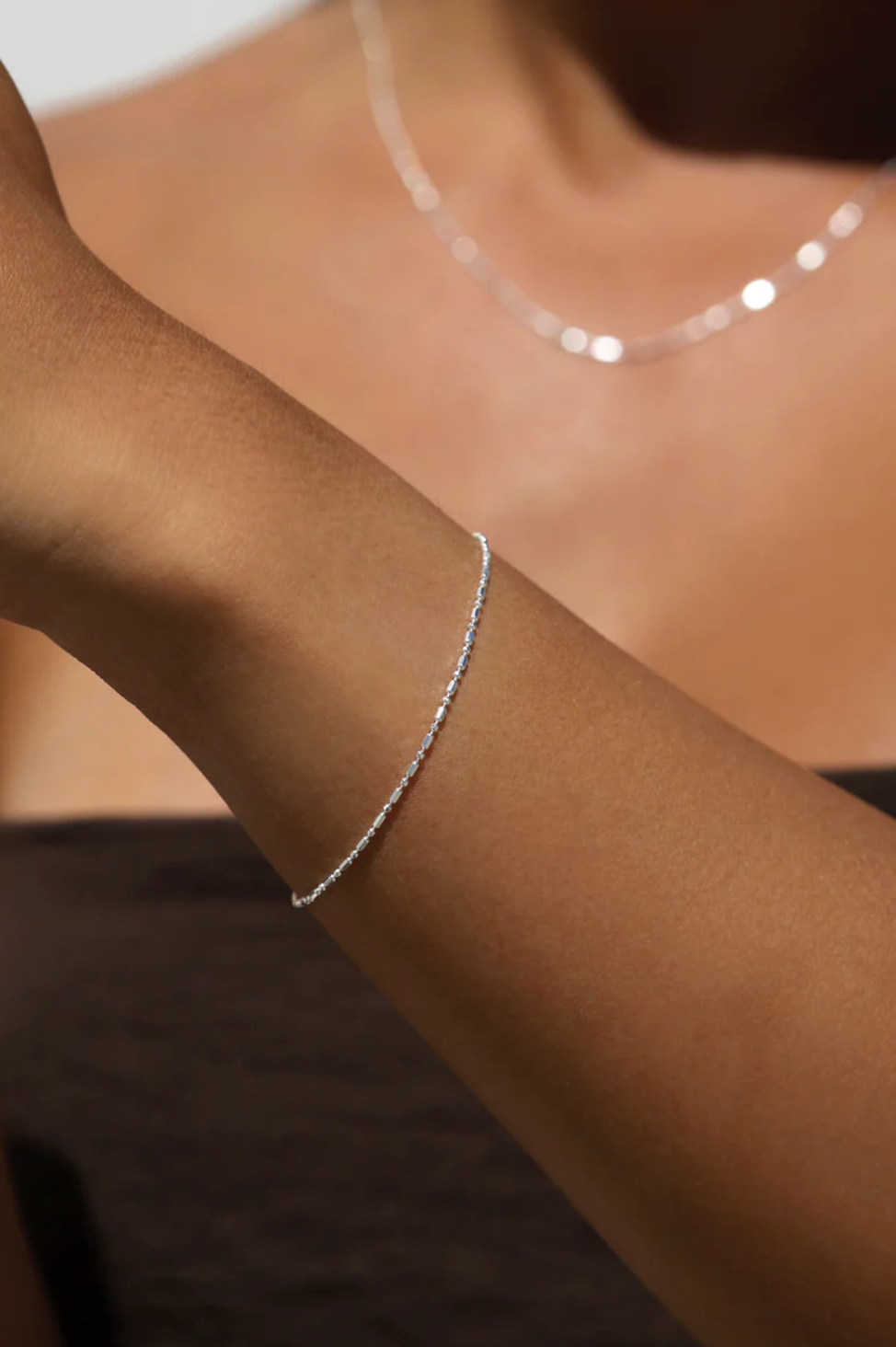 Dash Dot Chain Bracelet - Silver