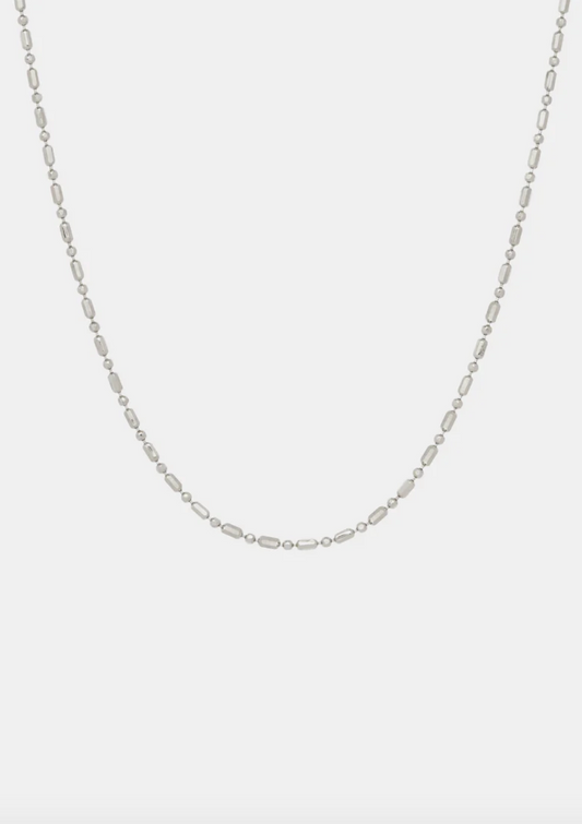 Dash Dot Chain Necklace - Silver