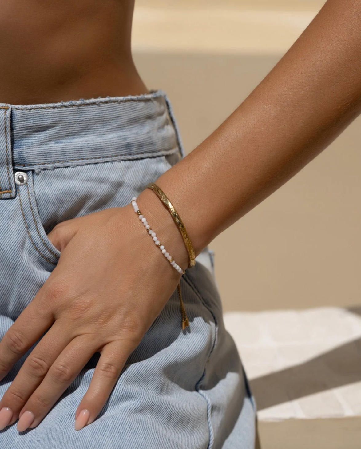 Myla Moonstone & Gold Bracelet