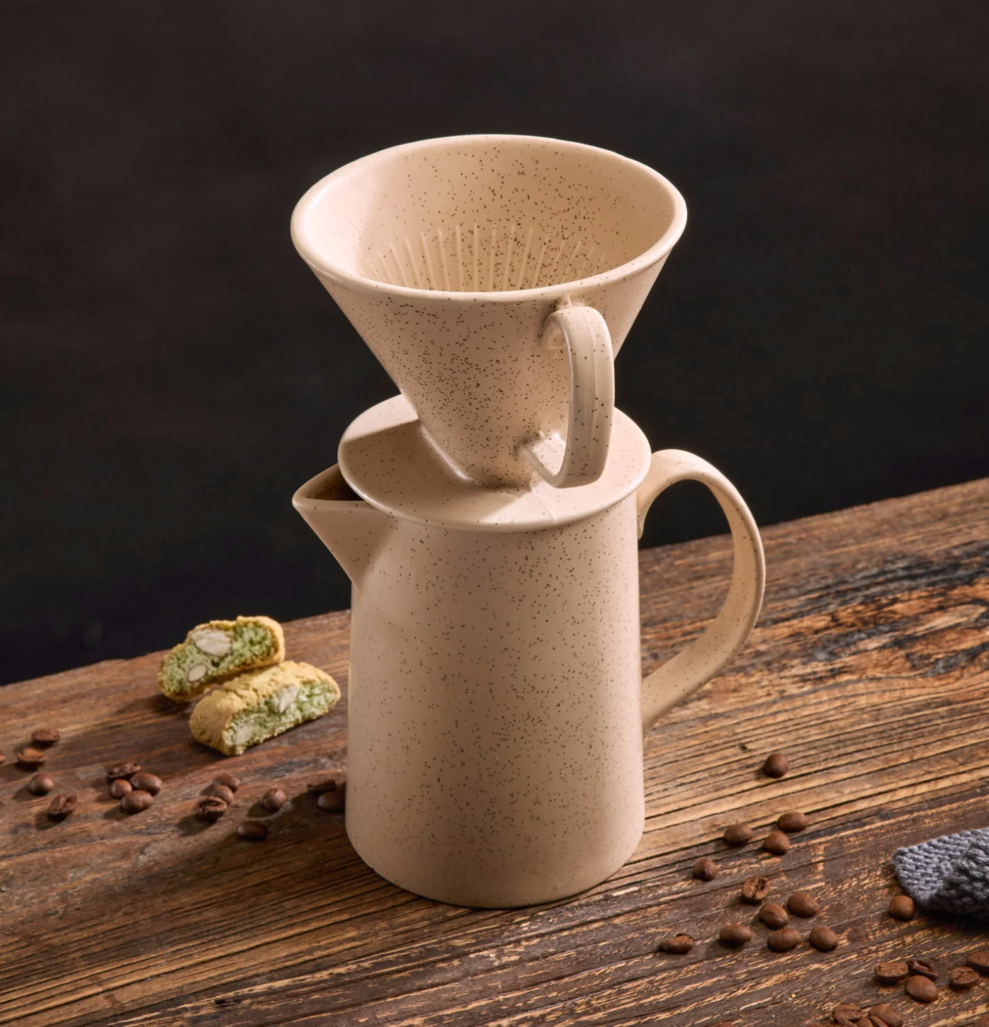 Aster Pour Over Coffee Jug with Filter - 600ml Natural