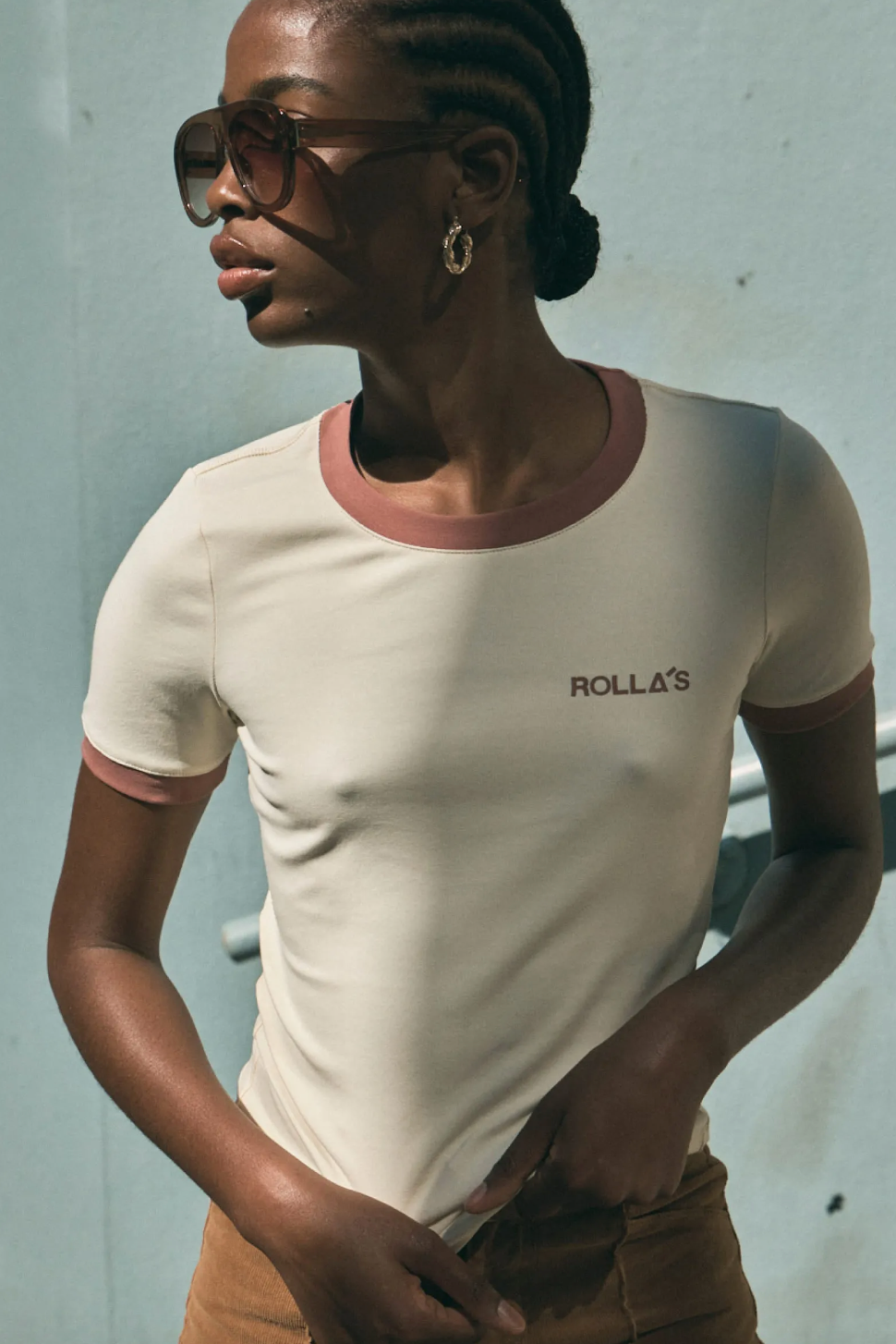 Classic Ringer Tee - Cream