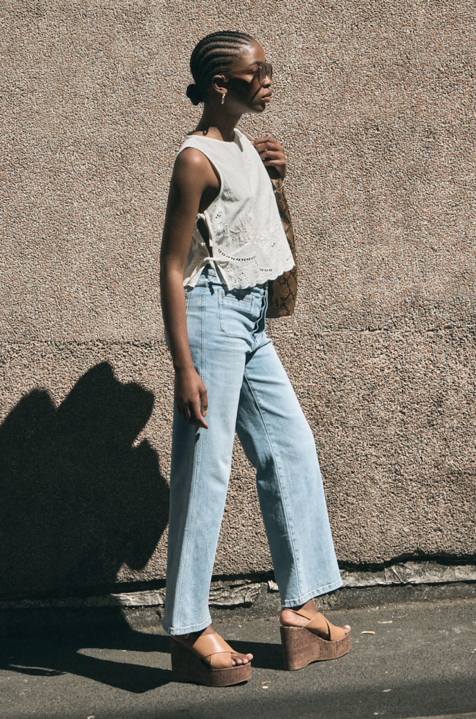 Camille Top Embroidered - White