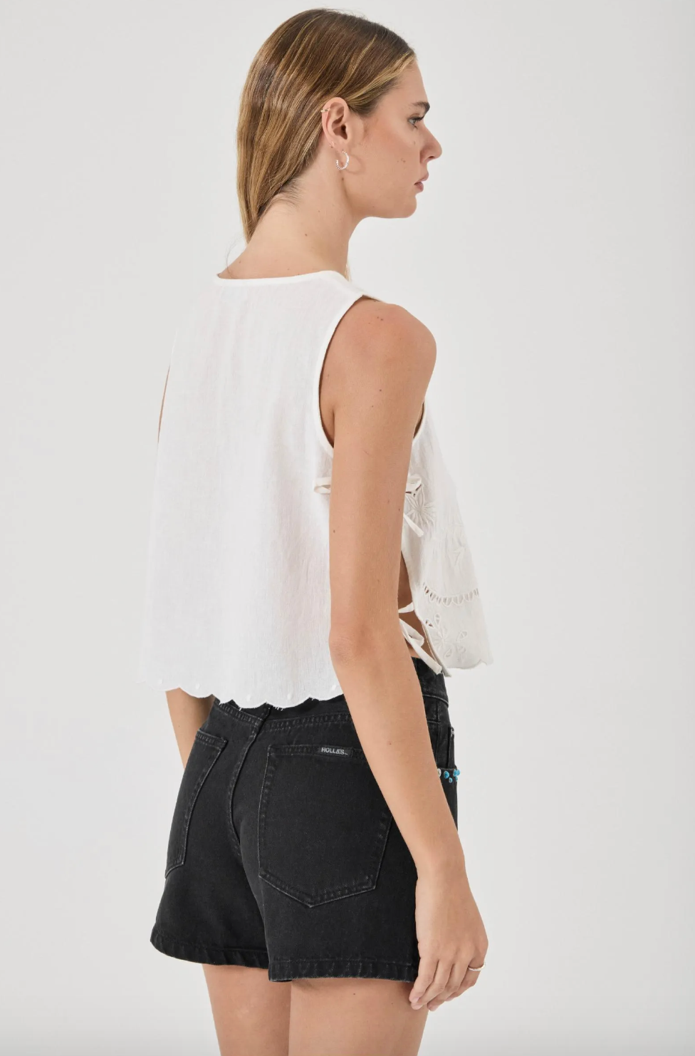 Camille Top Embroidered - White