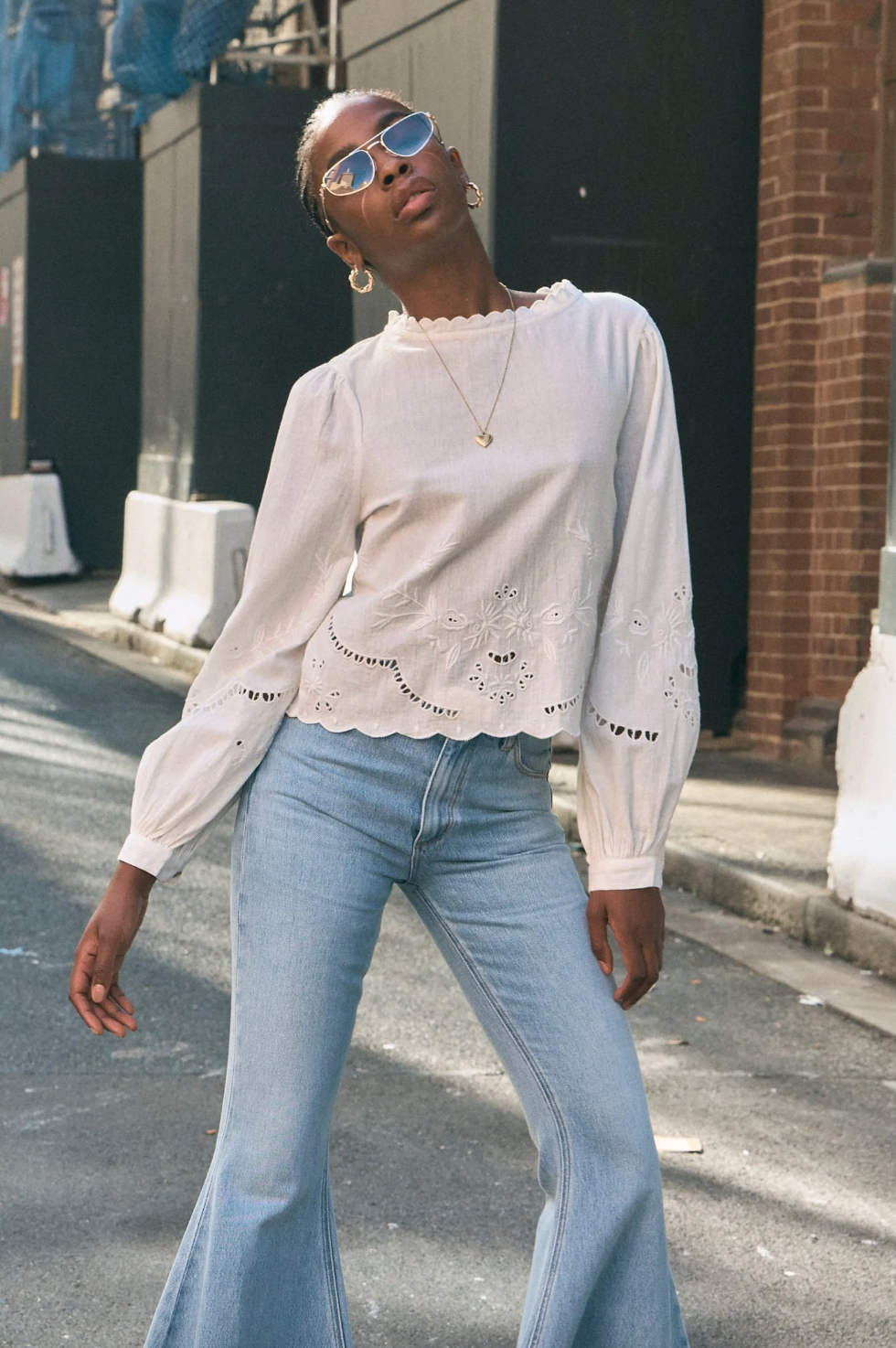 Stephanie Blouse Embroidered - White