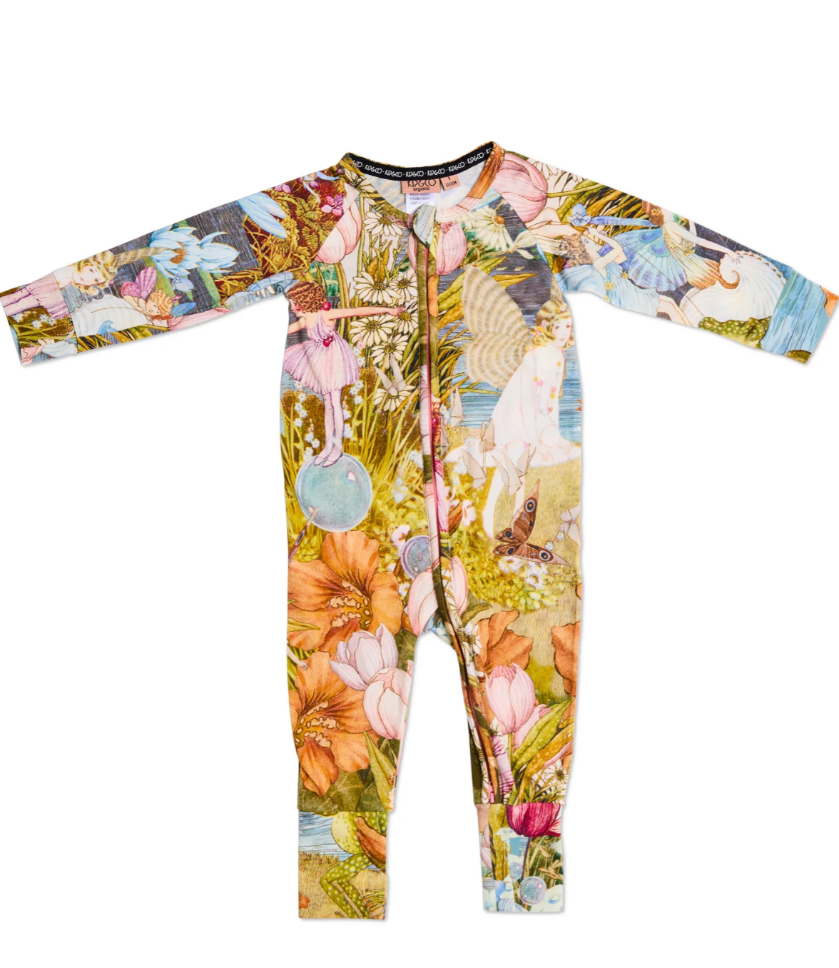 Fairyland Garden Organic Long Sleeve Zip Romper