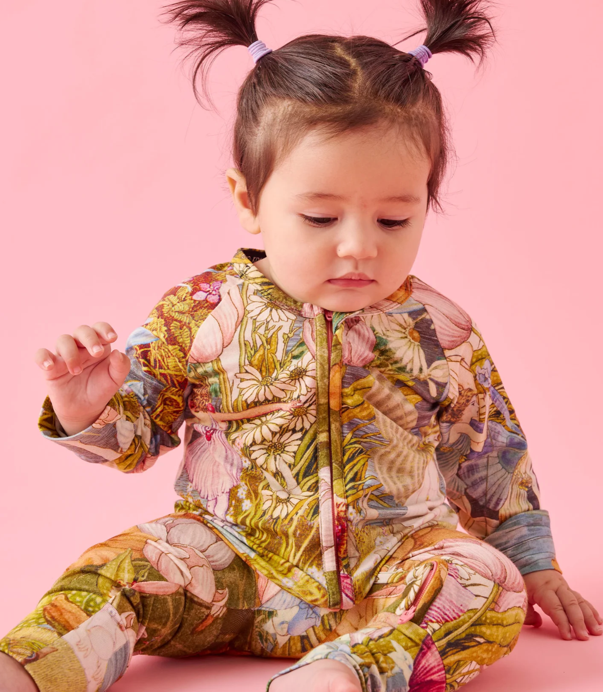 Fairyland Garden Organic Long Sleeve Zip Romper
