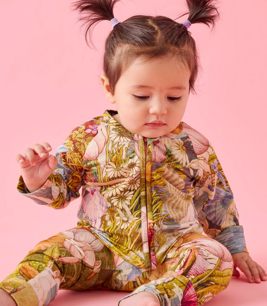 Fairyland Garden Organic Long Sleeve Zip Romper