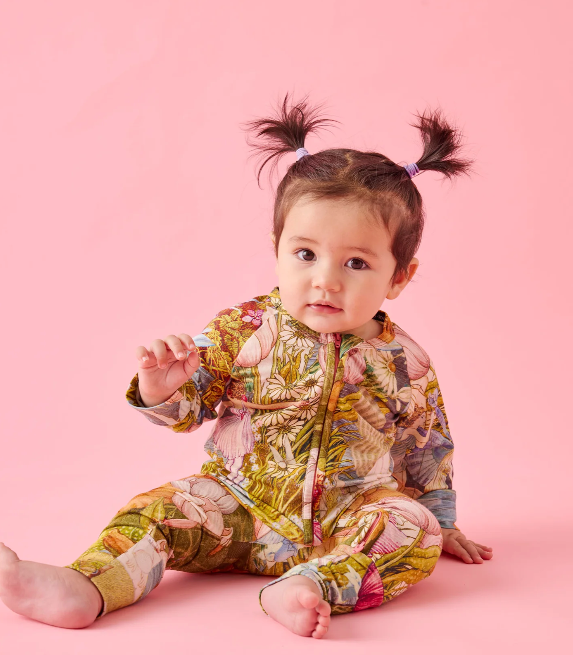 Fairyland Garden Organic Long Sleeve Zip Romper