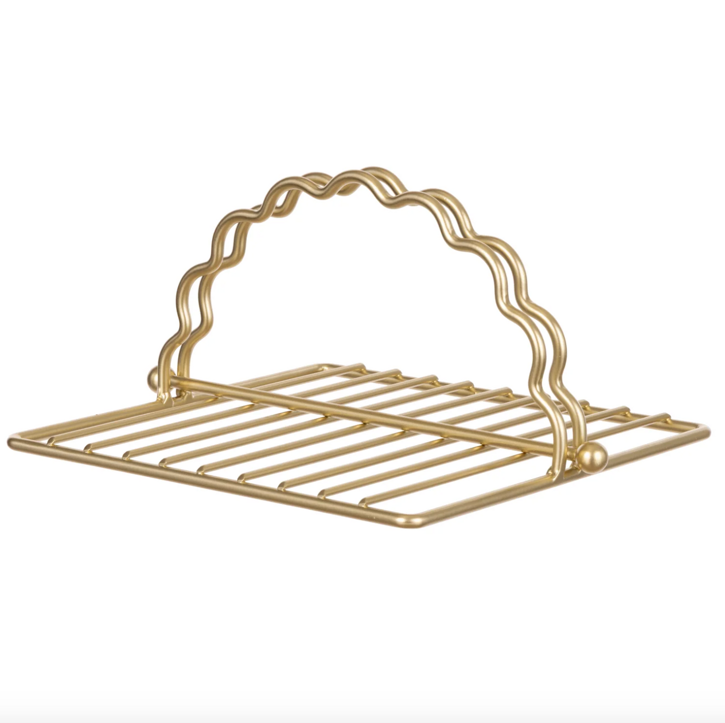 Brass Scalloped Napkin Holder