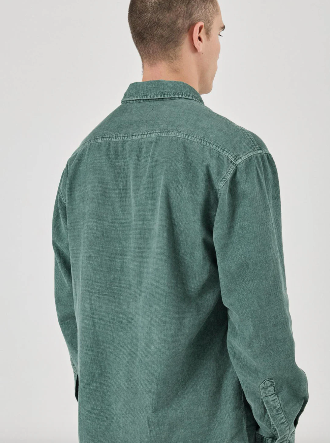 Grid Cord Long sleeve Shirt - Pine