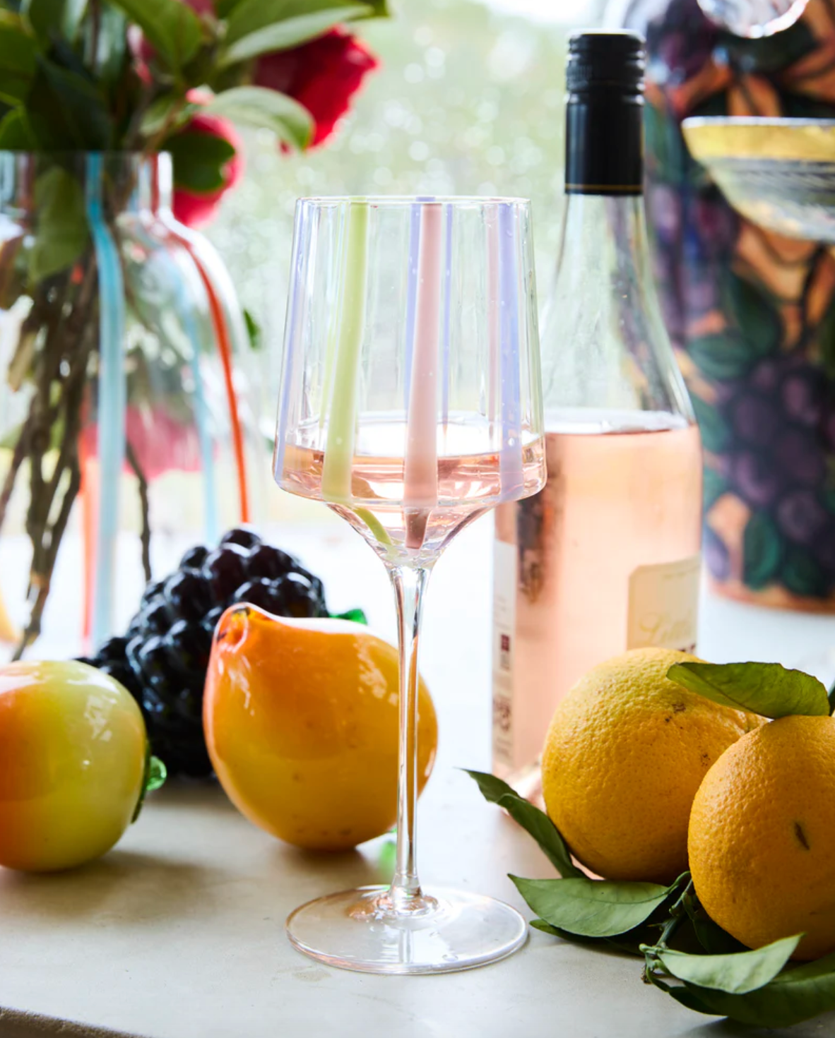Neptune Stripe Wine Glass 2P Set - Click and Collect item only
