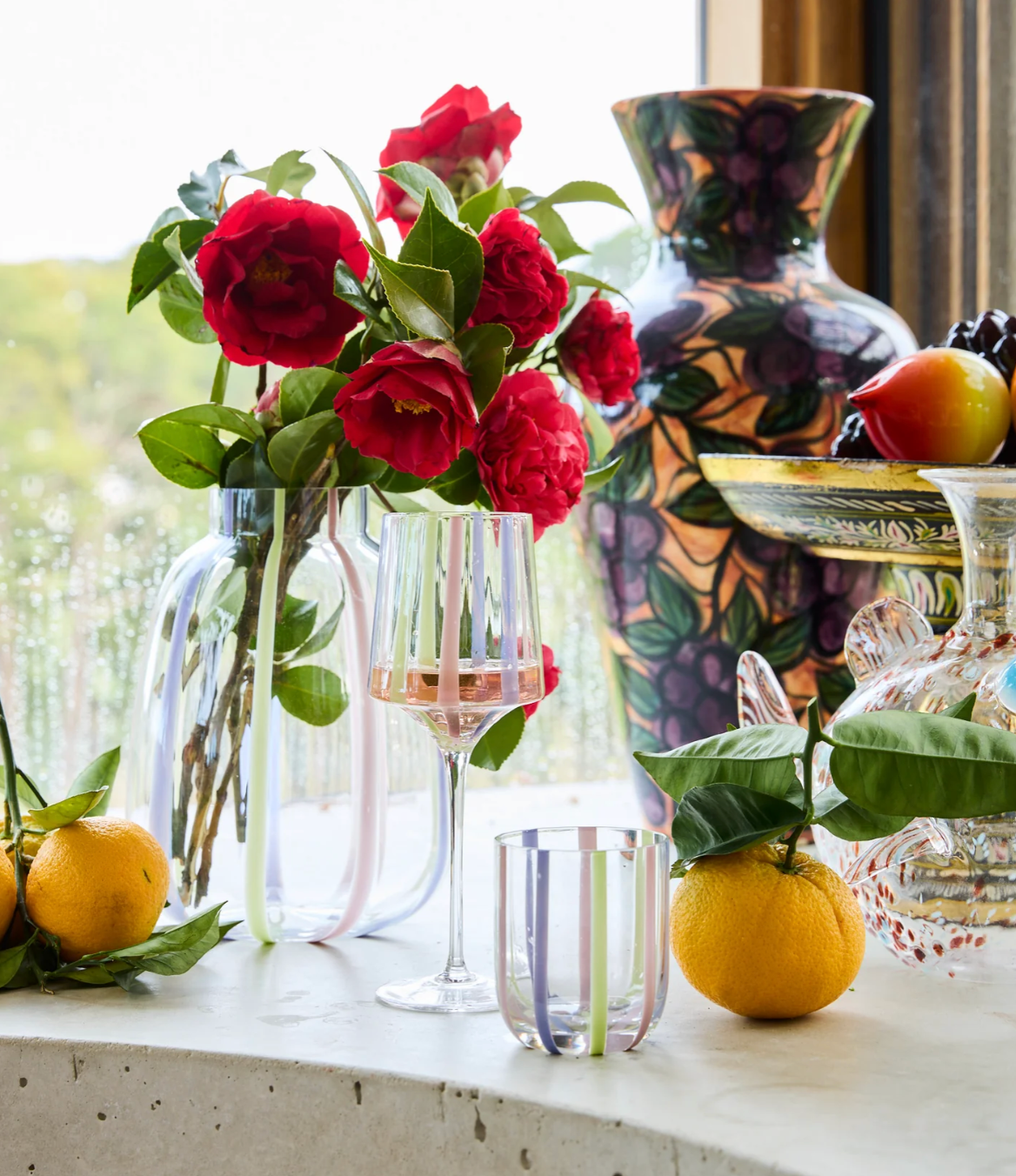 Neptune Stripe Wine Glass 2P Set - Click and Collect item only