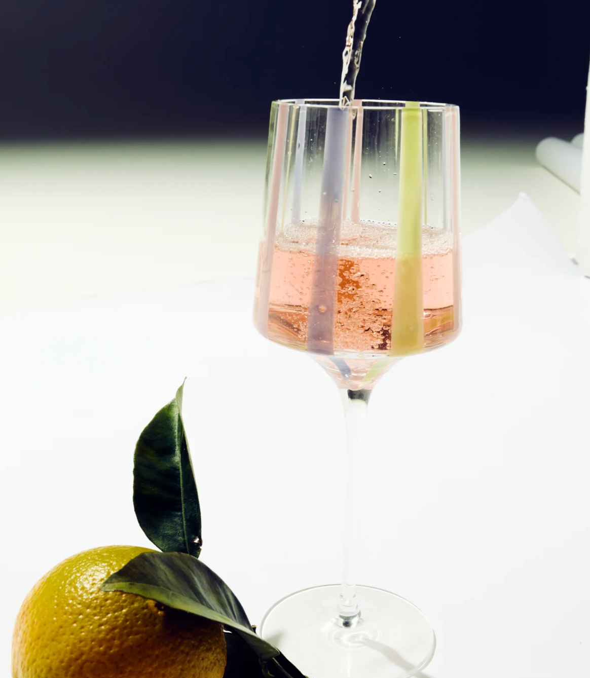 Neptune Stripe Wine Glass 2P Set - Click and Collect item only