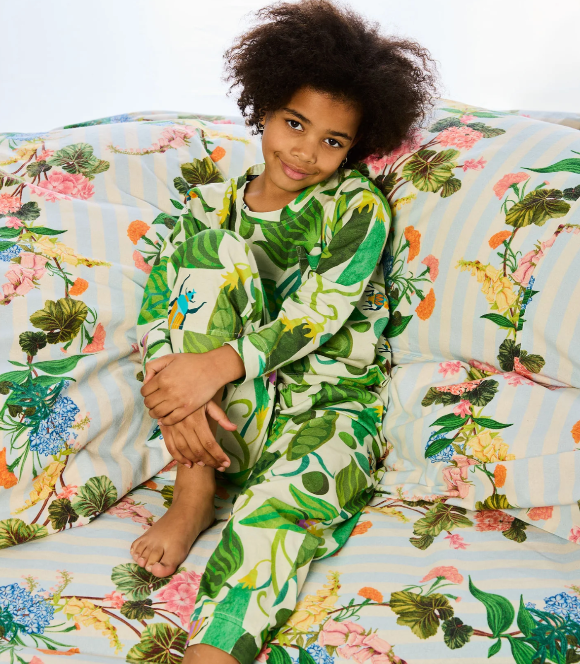 Kip & The Beanstalk Kids Organic Cotton Long Sleeve Top & Pant Pyjama Set