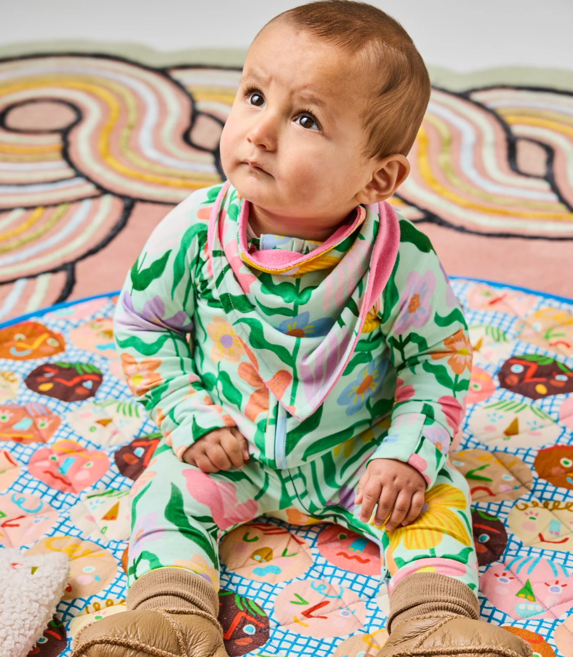 Sweet Flowers Organic Cotton Dribble Bib Set